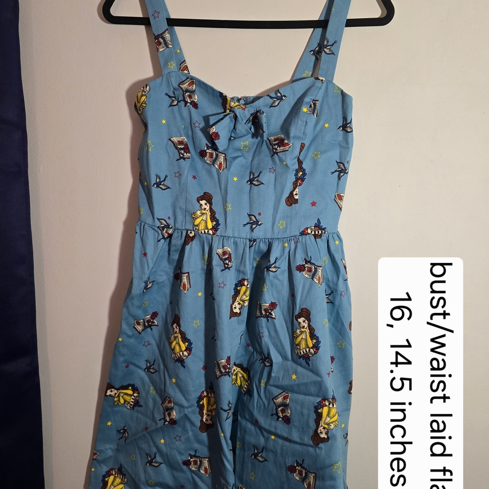 Disney Blue Belle Print Mini Dress